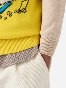 Maglione Heron beige con jacquard Zio Paperone Courchevel