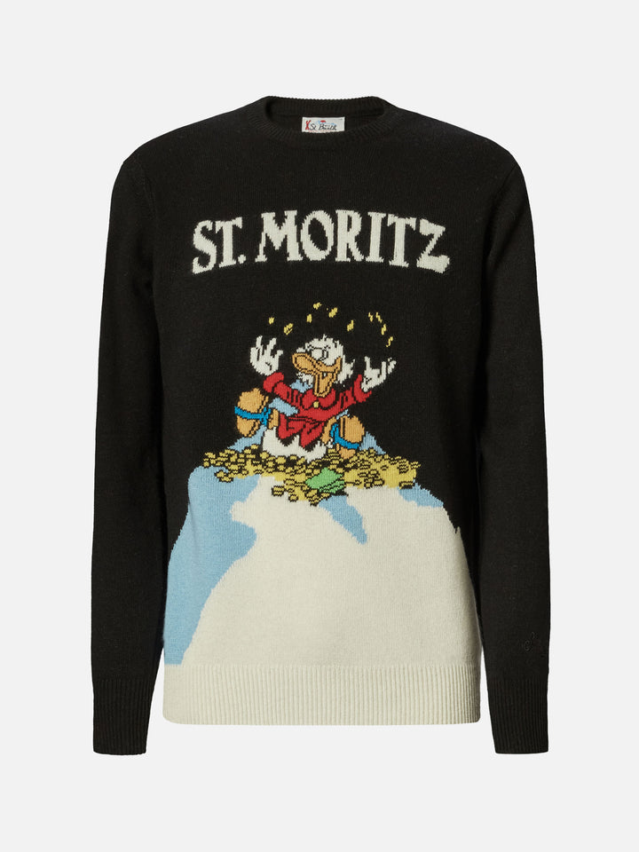 Heron sweater in black with Uncle Scrooge St. Moritz jacquard