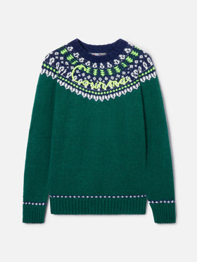Alpaka-Pullover Heron Nordic Soft mit Fair-Isle-Jacquard und Courma-Stickerei 