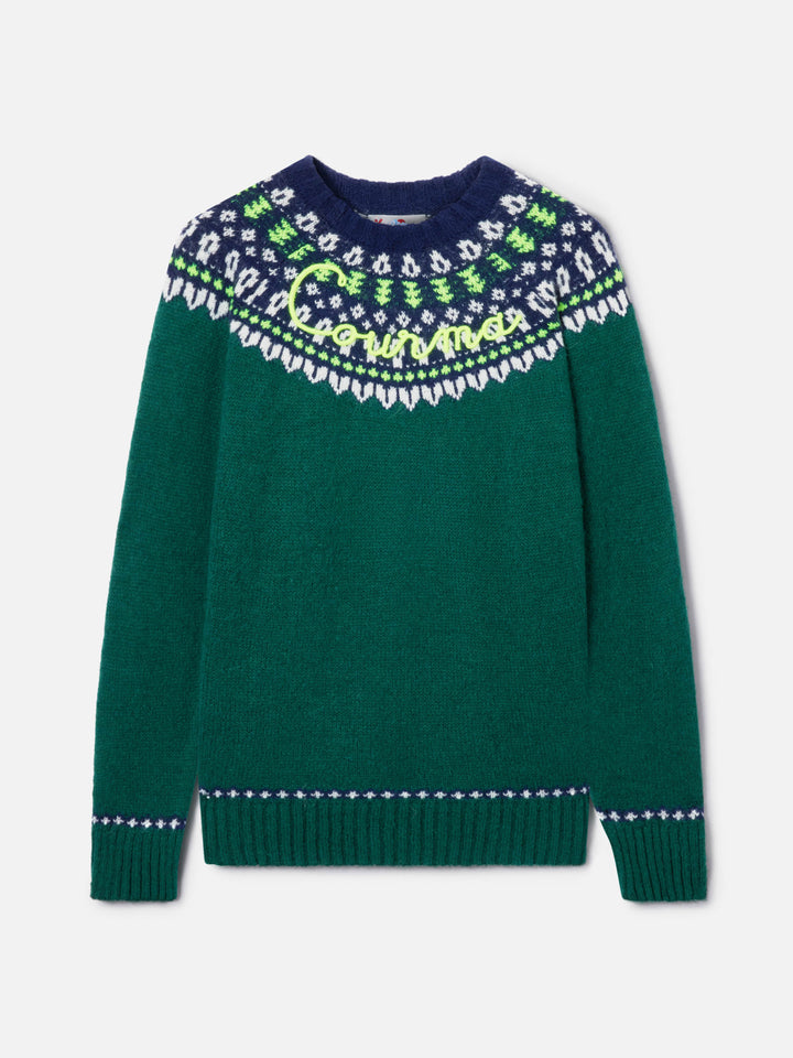 Alpaka-Pullover Heron Nordic Soft mit Fair-Isle-Jacquard und Courma-Stickerei 