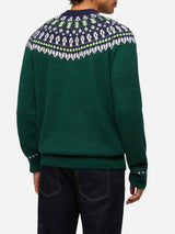 Alpaca sweater Heron Nordic Soft with fair isle jacquard and Courma embroidery