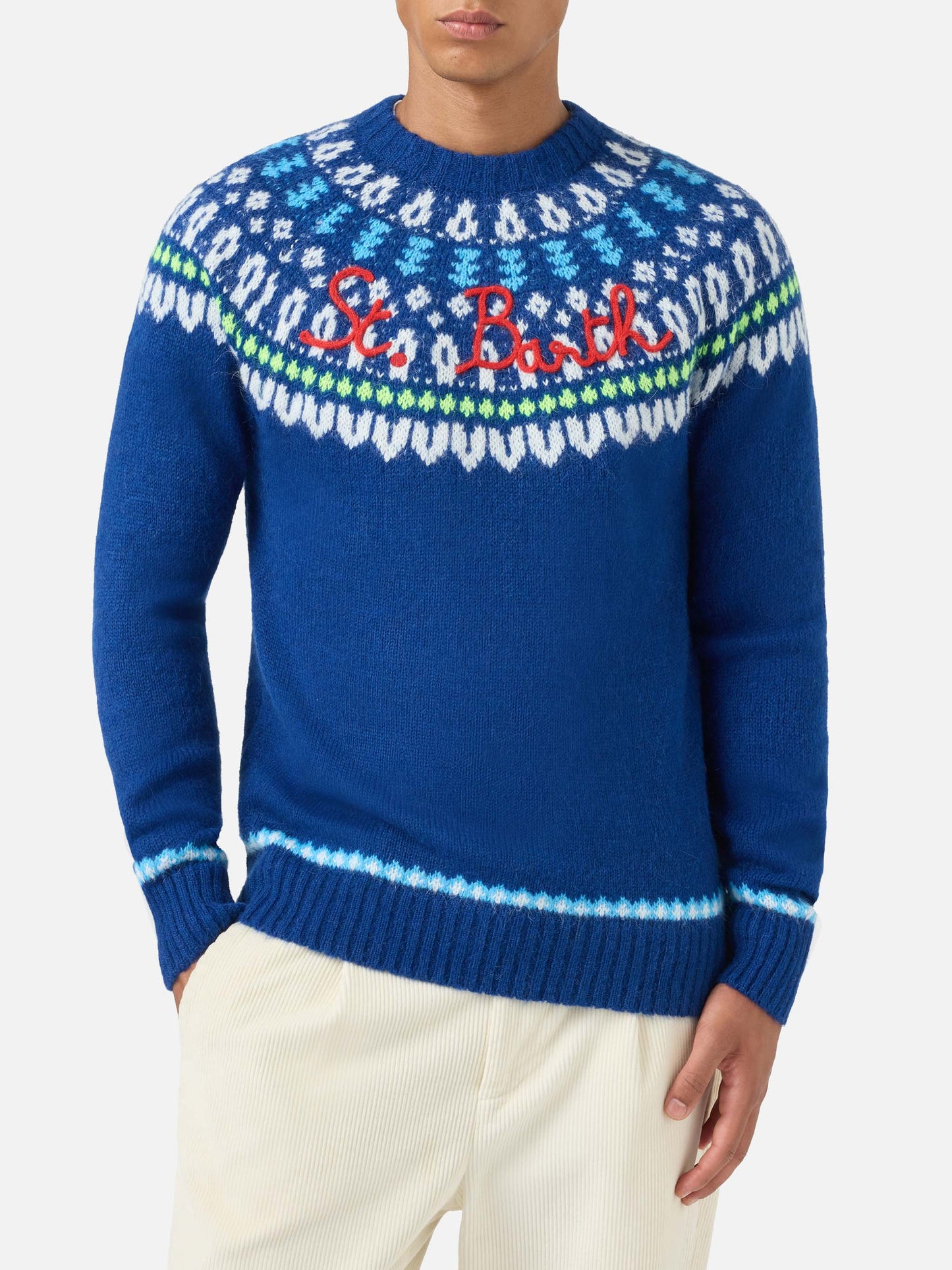 Pull ras-du-cou Heron avec jacquard Fair Isle 