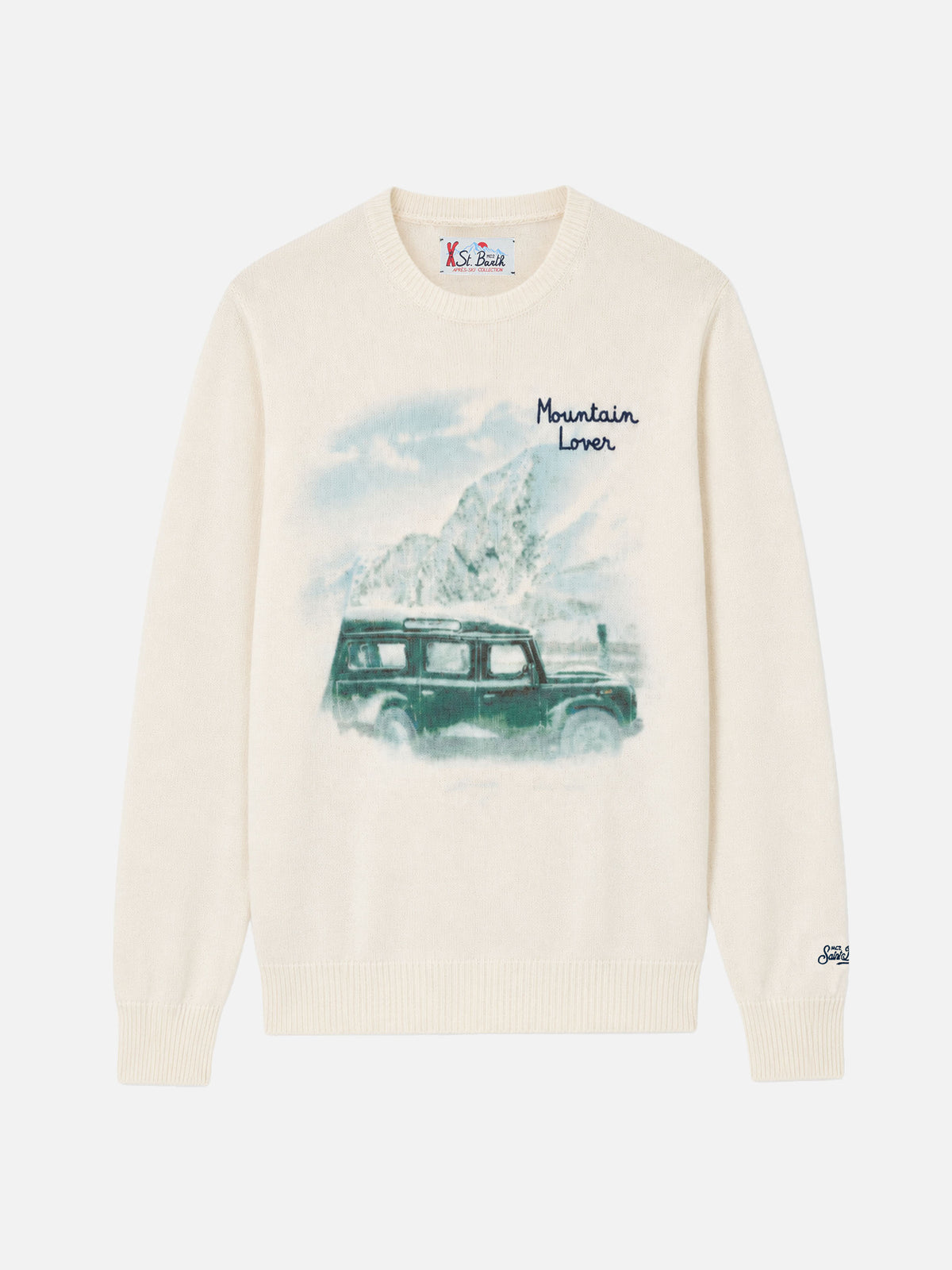 Pull à col rond Heron avec imprimé et broderie Mountain lover 