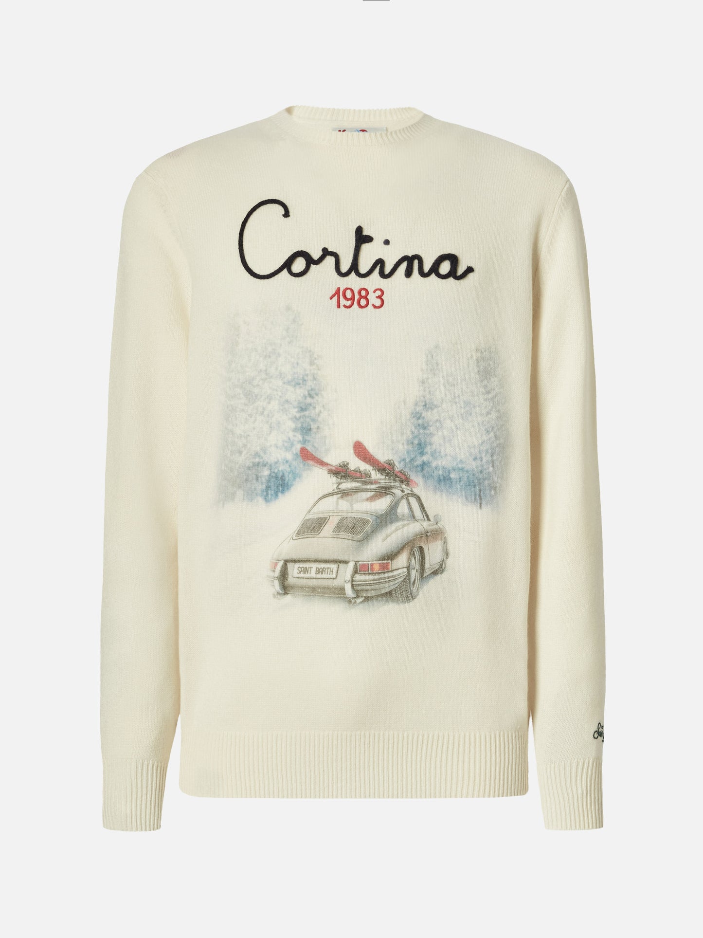 Heron Print sweater with Cortina road print