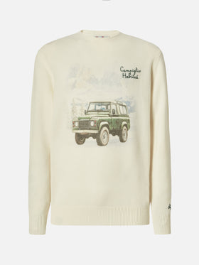 Heron Print sweater with Campiglio Road print