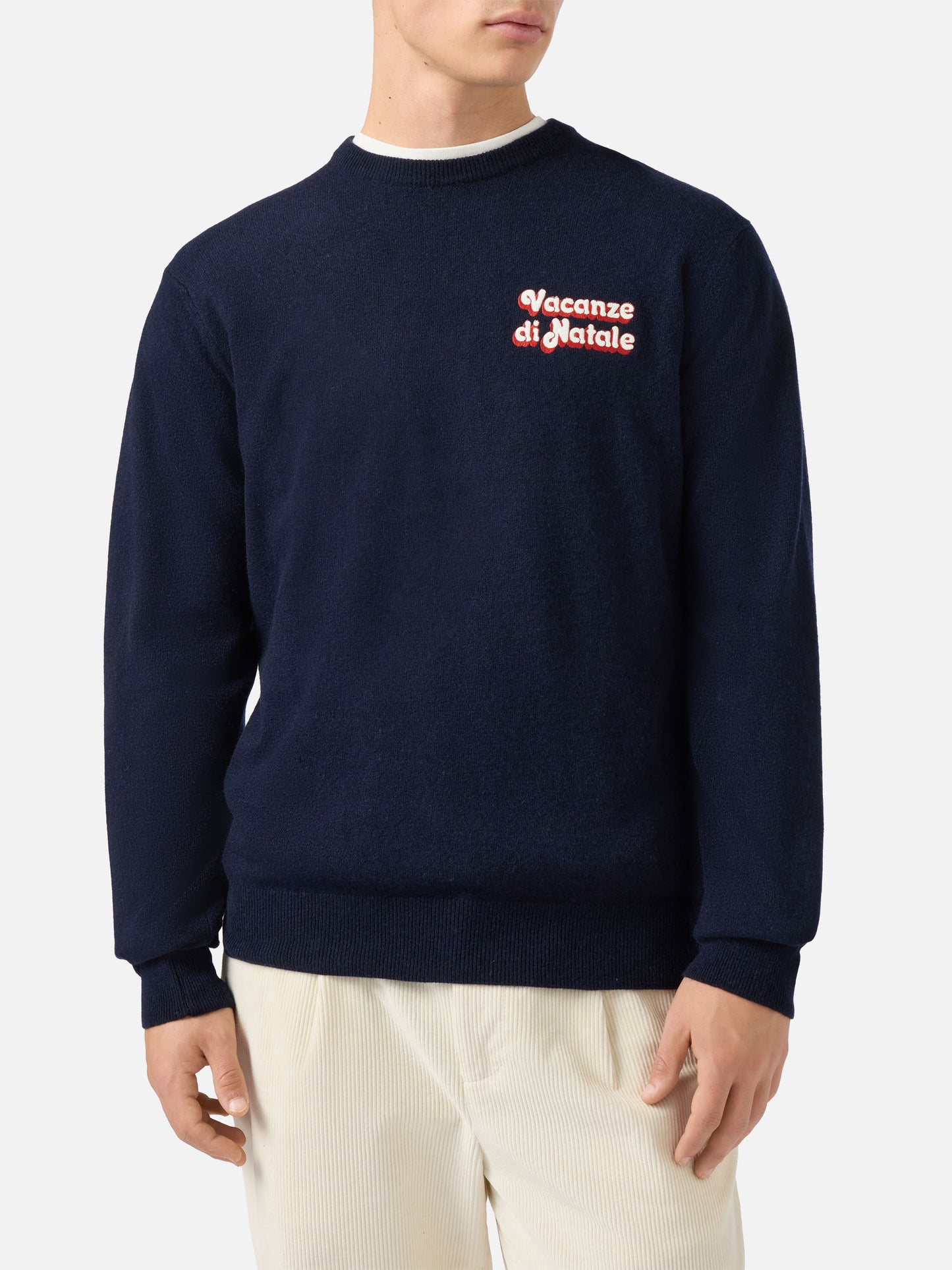 Crewneck sweater Heron Light with Vacanze di Natale embroidery | VACANZE DI NATALE SPECIAL EDITION
