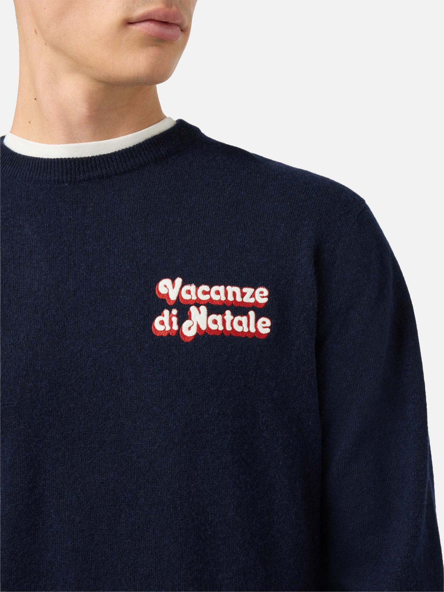 Crewneck sweater Heron Light with Vacanze di Natale embroidery | VACANZE DI NATALE SPECIAL EDITION