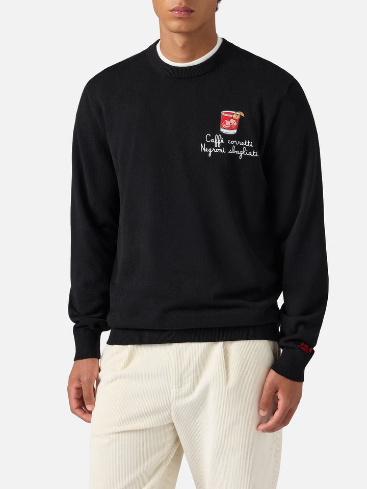 Maglione a girocollo Heron Light con ricamo Caffè Corretti  Negroni Sbagliati