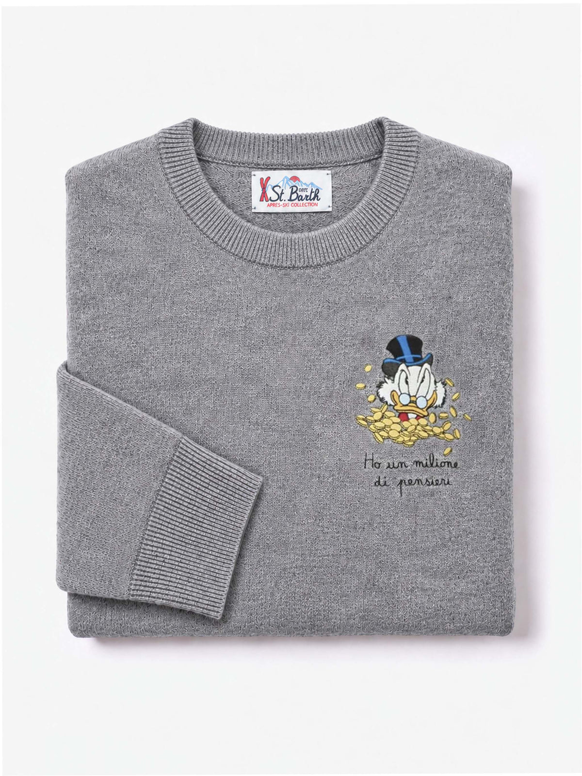 Crewneck-Pullover Heron Light mit Uncle-Scrooge-Stickerei | DISNEY SPECIAL EDITION 