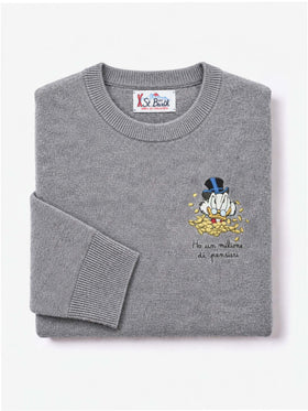 Crewneck-Pullover Heron Light mit Uncle-Scrooge-Stickerei | DISNEY SPECIAL EDITION 