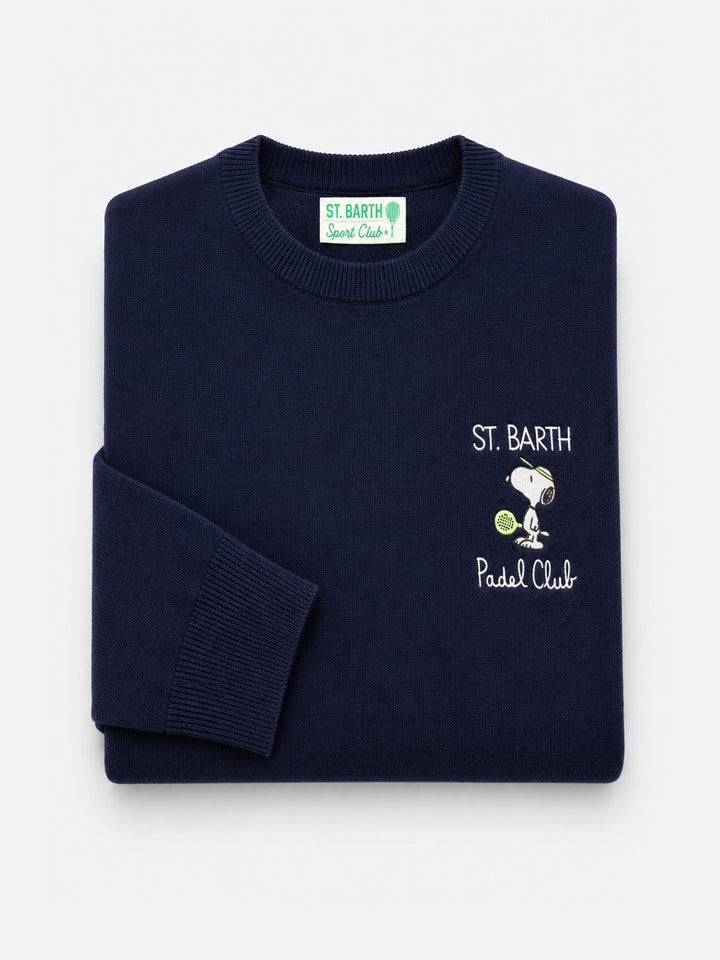 Maglione a girocollo Heron Light con ricamo Snoopy padel club | PEANUTS SPECIAL EDITION