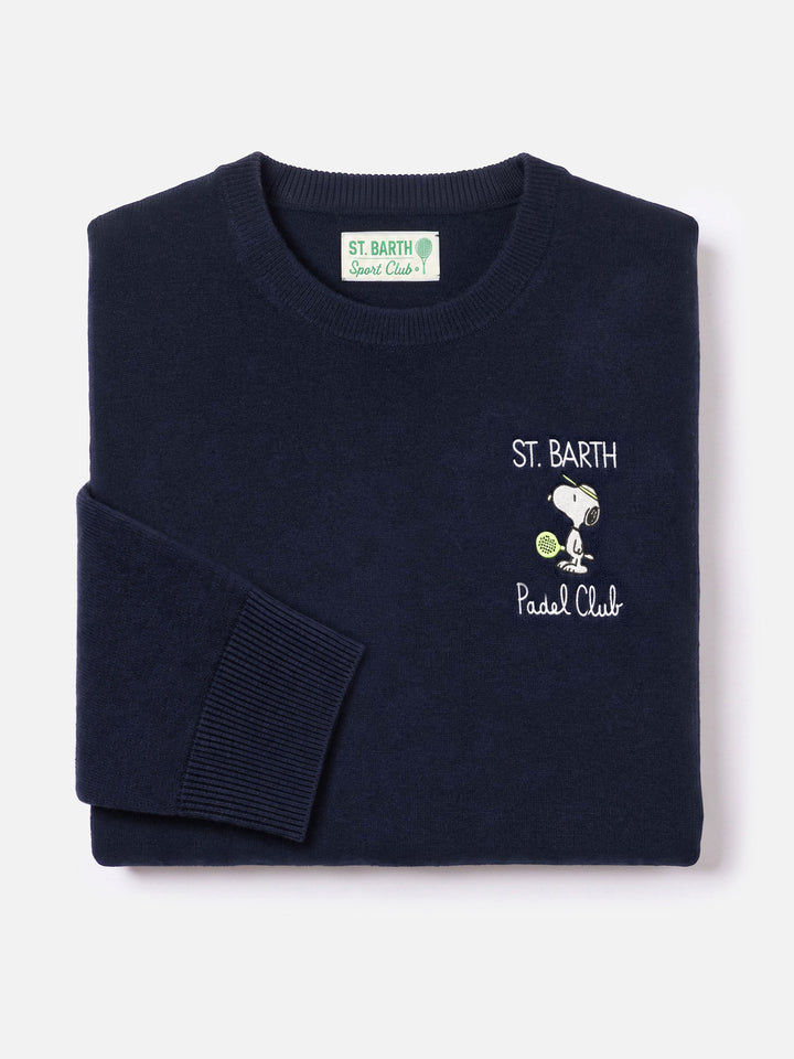 Pull col rond Heron Light avec broderie Snoopy padel club | PEANUTS SPECIAL EDITION 