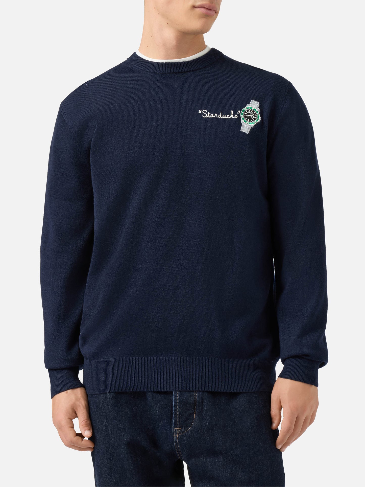 Crewneck sweater Heron Light with Starducks embroidery