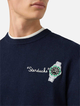 Crewneck sweater Heron Light with Starducks embroidery