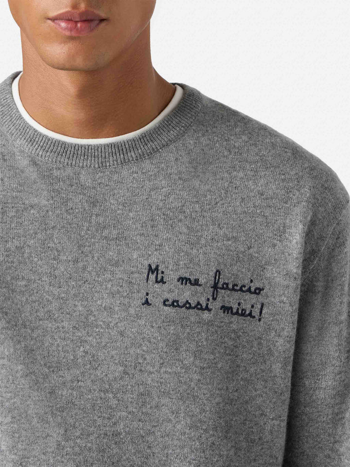 Maglione a girocollo Heron Light con ricamo Mi me faccio i cassi miei! | VACANZE DI NATALE SPECIAL EDITION