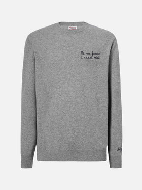 Maglione a girocollo Heron Light con ricamo Mi me faccio i cassi miei! | VACANZE DI NATALE SPECIAL EDITION