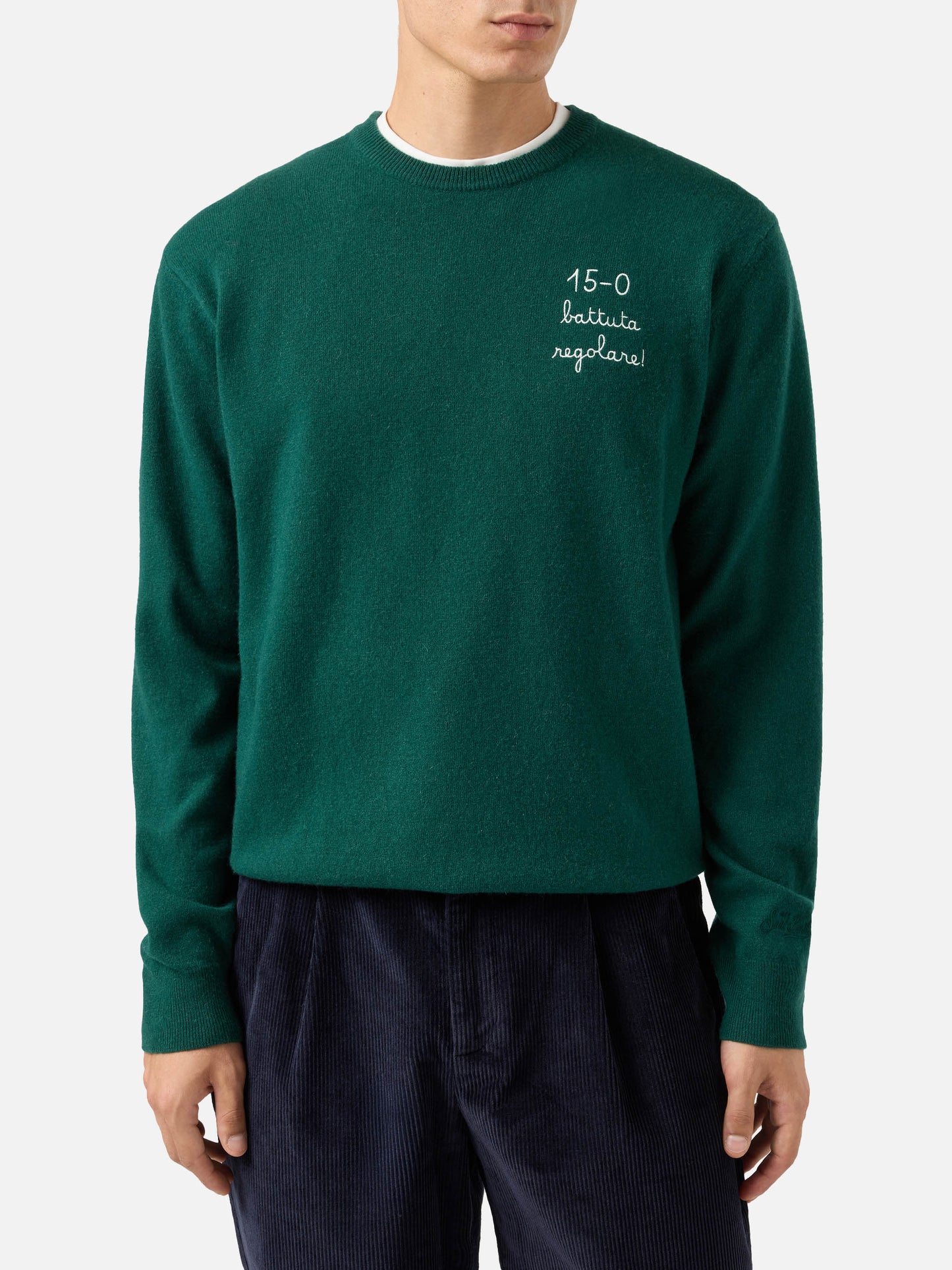 Crewneck sweater Heron Light with 15/0 battuta regolare! embroidery | VACANZE DI NATALE SPECIAL EDITION