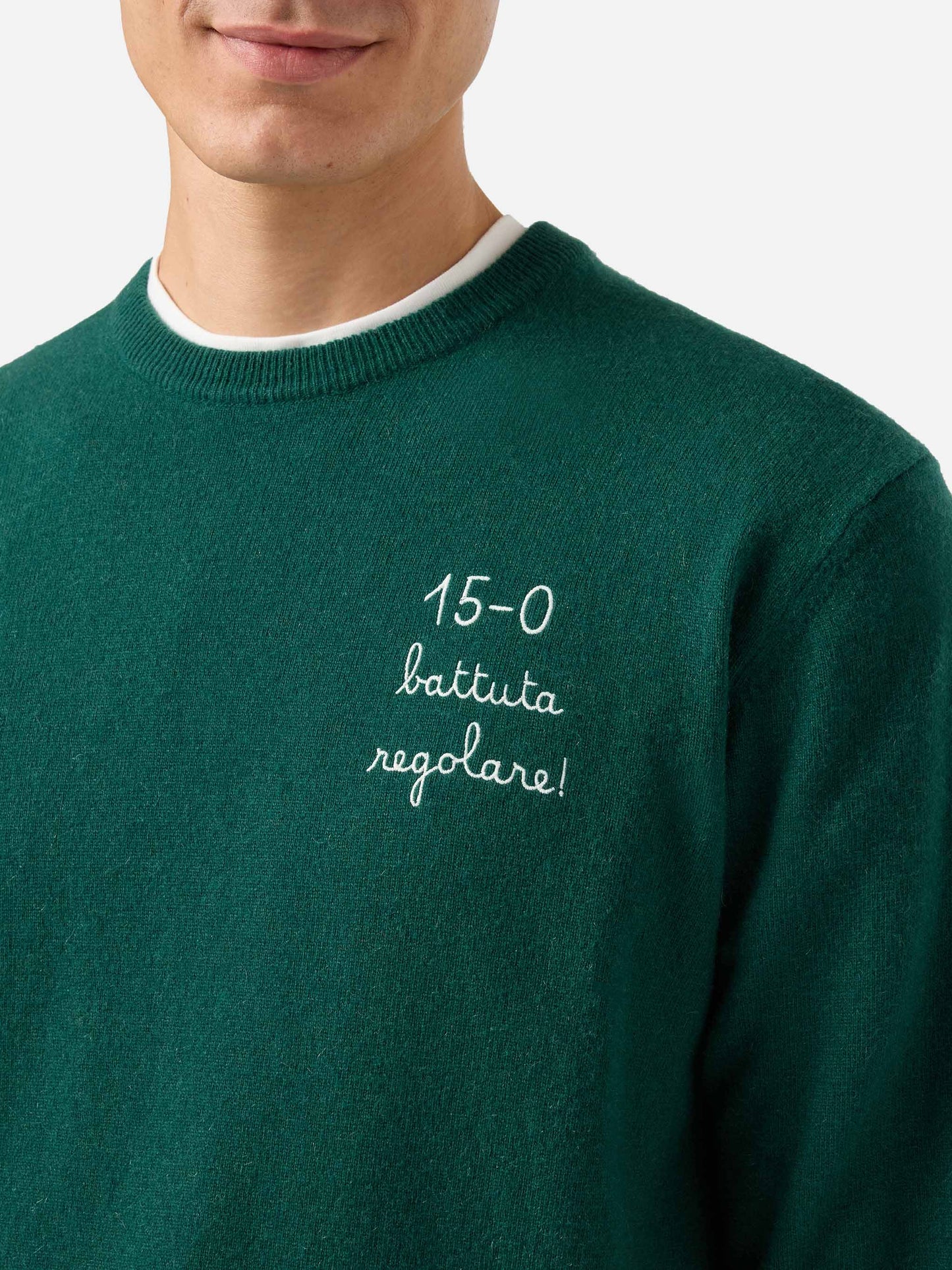 Crewneck sweater Heron Light with 15/0 battuta regolare! embroidery | VACANZE DI NATALE SPECIAL EDITION