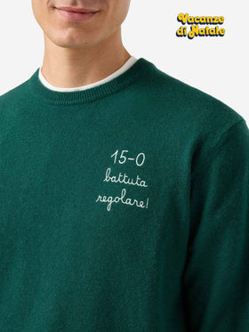 Crewneck sweater Heron Light with 15/0 battuta regolare! embroidery | VACANZE DI NATALE SPECIAL EDITION