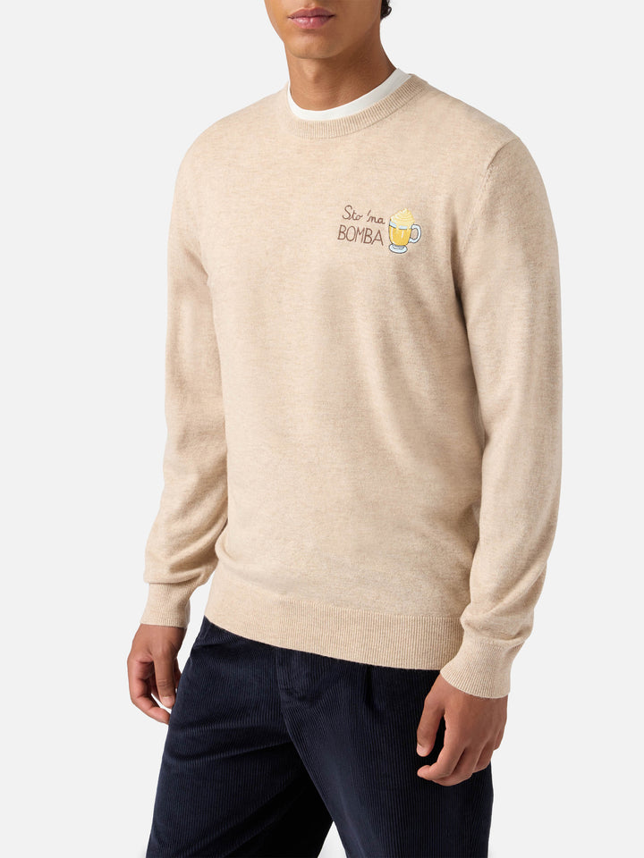 Maglione a girocollo Heron Light con ricamo Sto na bomba