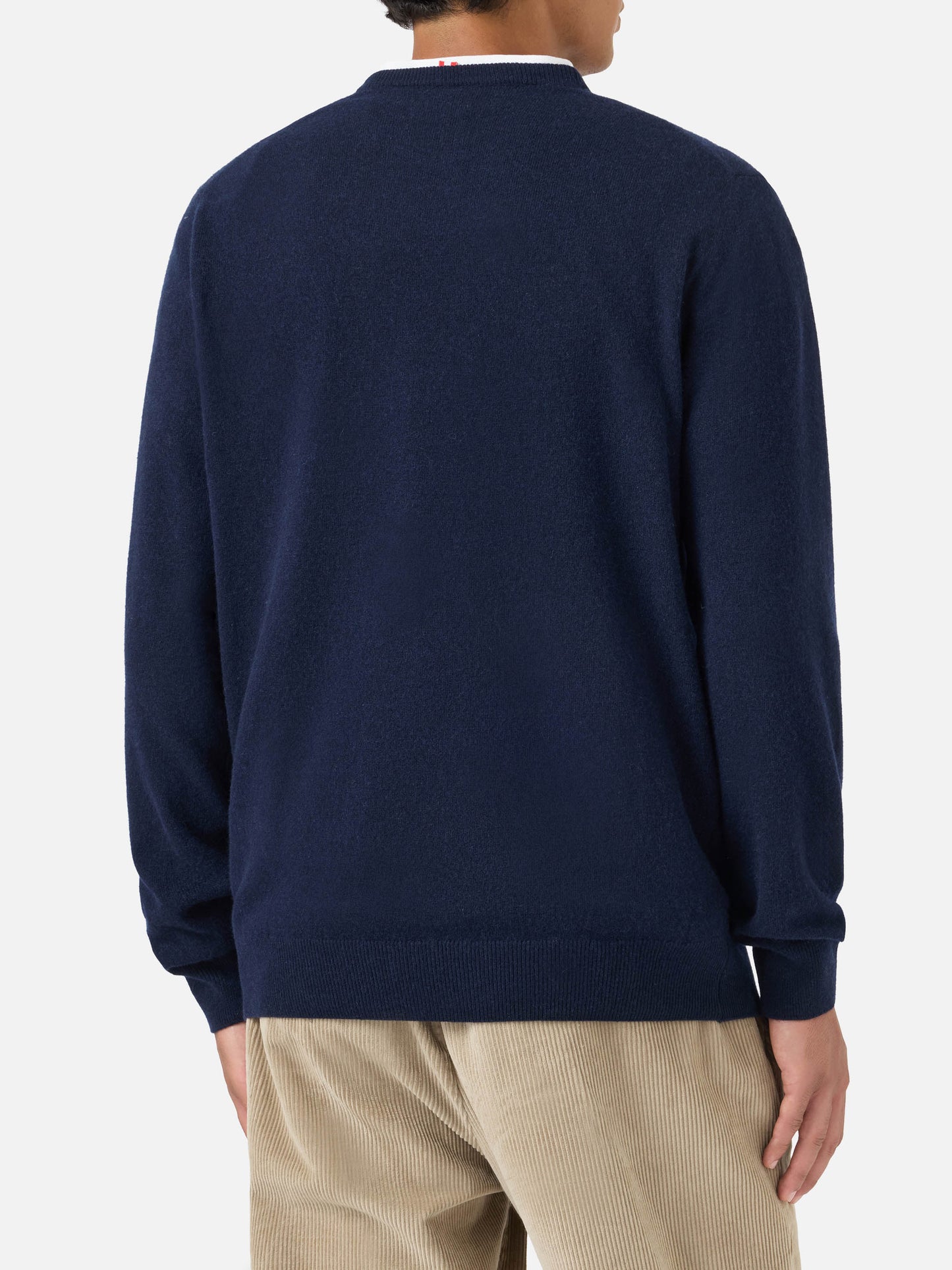 Heron Light Rundhals-Strickware in Navy blue mit Stickerei 