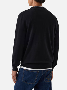 Black Heron Light wool and cashmere blend crewneck with Rum & Cola embroidery
