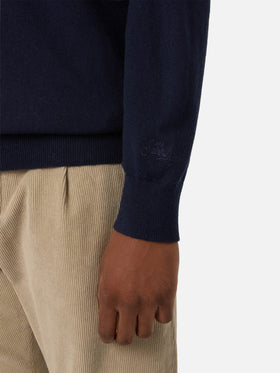 Jersey de punto con cuello redondo Heron Navy blue con bordado Best Couple | Special edition 