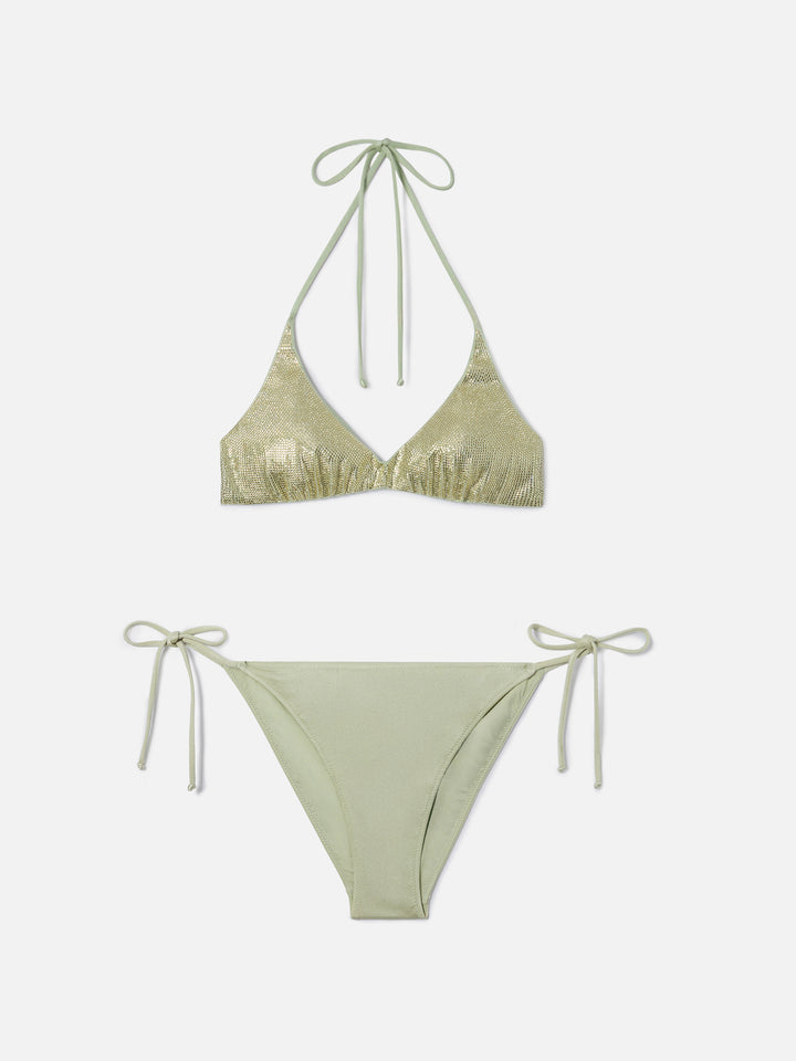 Bikini Hespera Virgo verde menta con strass
