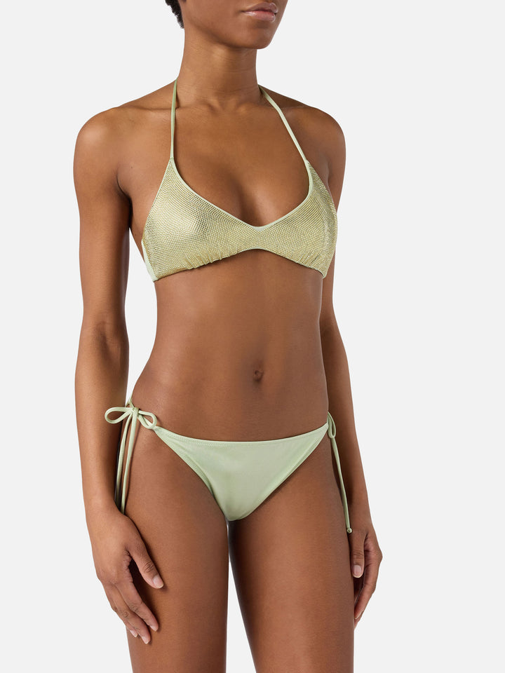 Bikini Hespera Virgo verde menta con strass