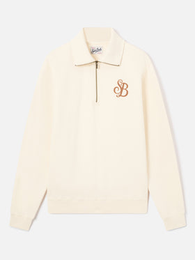 Cream Huntley cotton sweatshirt with SB Legacy monogram