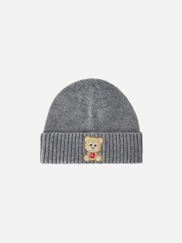 Bonnet Holden gris avec broderie ours en peluche | Special edition 