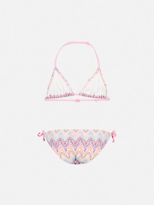 Holly classic triangle bikini in raschel fabric