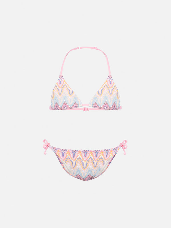 Holly classic triangle bikini in raschel fabric