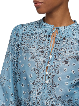 Bluse Harper aus Lurex-Seidenvoile mit Bandanna-Print