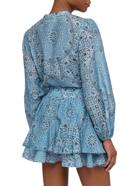 Bluse Harper aus Lurex-Seidenvoile mit Bandanna-Print