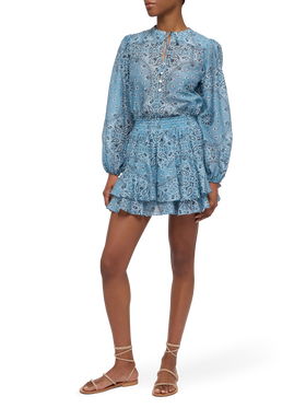 Bluse Harper aus Lurex-Seidenvoile mit Bandanna-Print