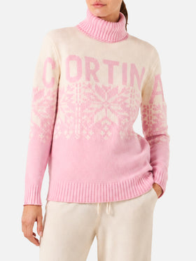 Nuevo jersey de cuello alto Hut con motivo nórdico y estampado Cortina 