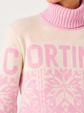 Nuevo jersey de cuello alto Hut con motivo nórdico y estampado Cortina 