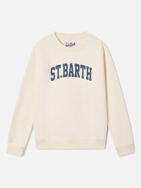 Cremefarbenes Hutton Sweatshirt aus Baumwollmischung mit St. Barth-Print 