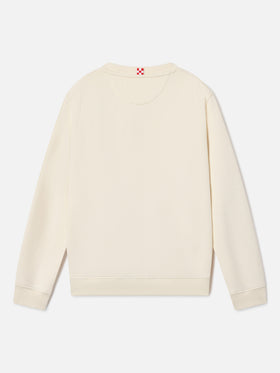 Cremefarbenes Hutton Sweatshirt aus Baumwollmischung mit St. Barth-Print 