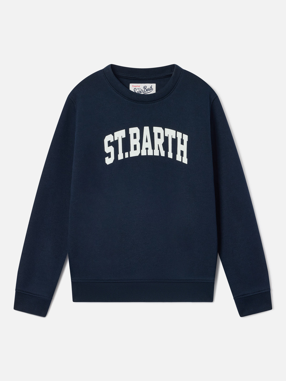 Navy blue Hutton cotton blend sweatshirt with St. Barth print