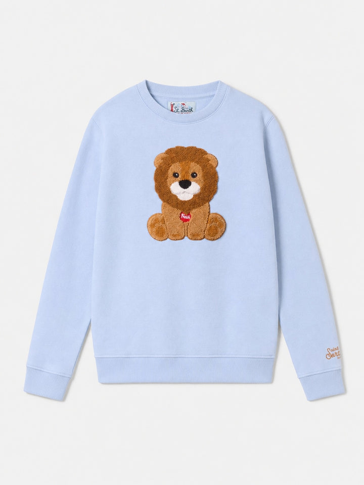 Hutton crewneck sweatshirt with Trudi lion terry patch | TRUDI SPECIAL EDITION