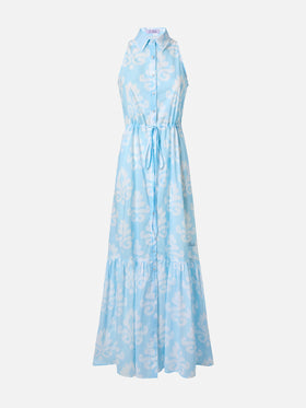 Halterneck dress Ida with ikat print