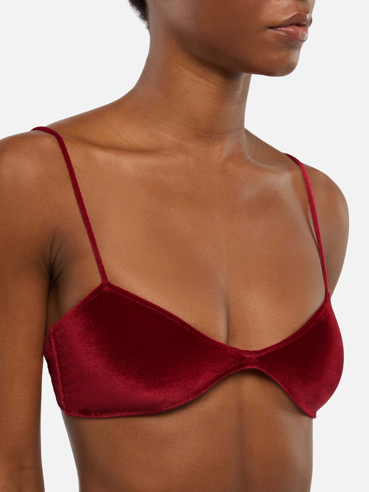 Bralette Ipanema in velluto rosso mattone