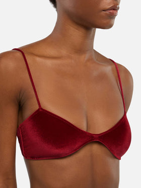 Bralette Ipanema in velluto rosso mattone