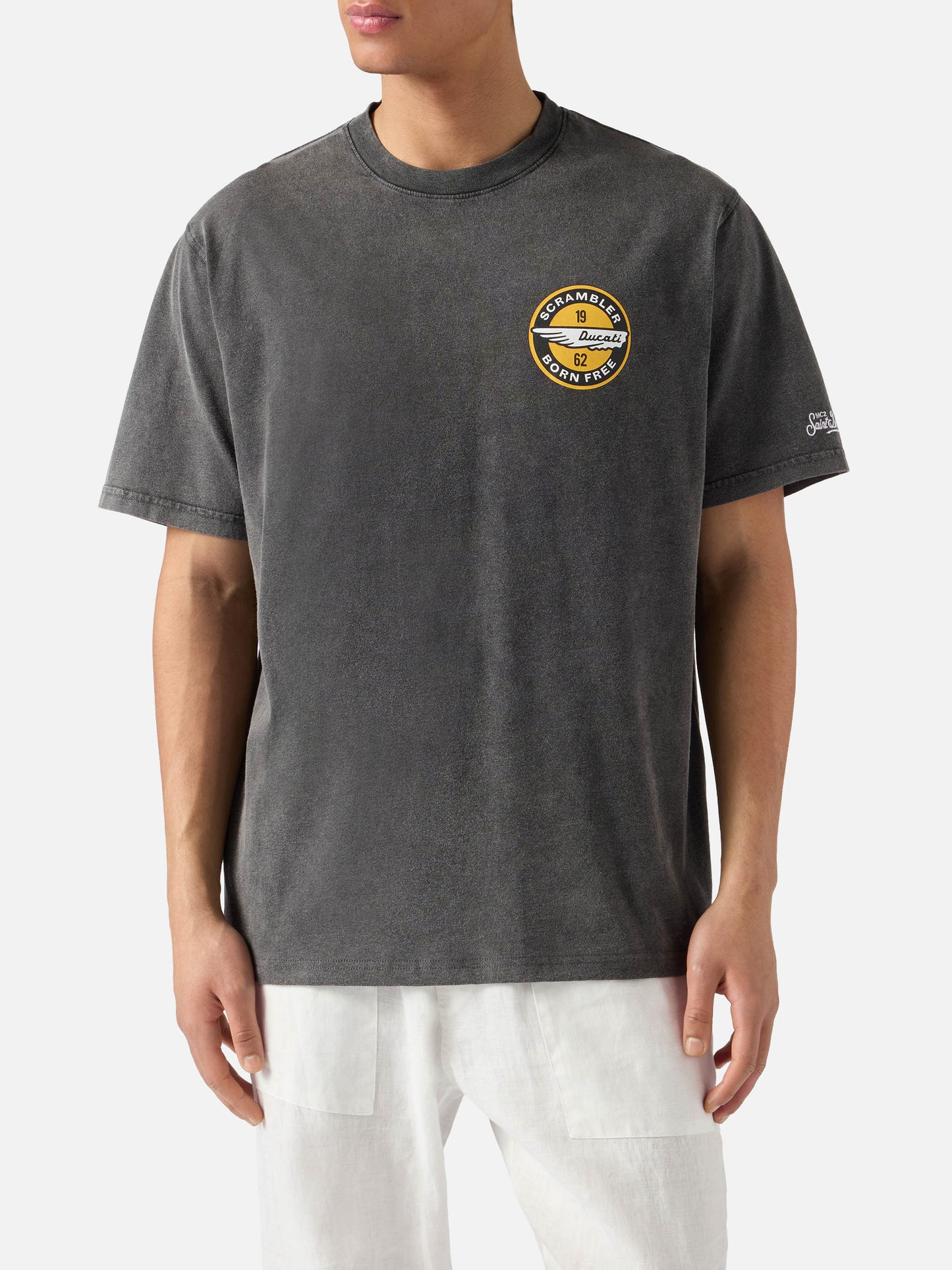 Black Jack t-shirt with Ducati Scrambler print | Special Edition