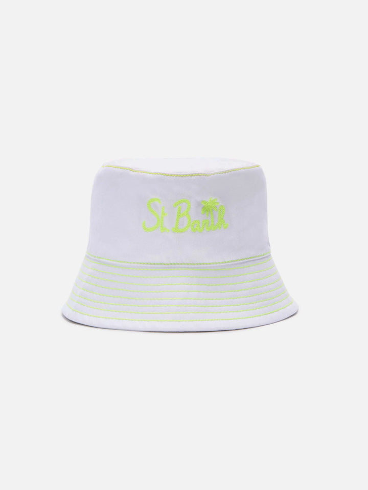 Cotton bucket hat with front embroidery