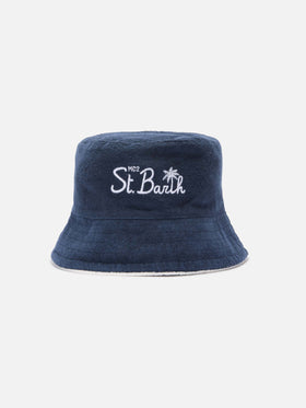 Terry bucket hat with front embroidery