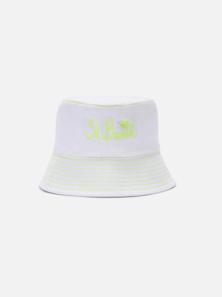 Cotton bucket hat with front embroidery