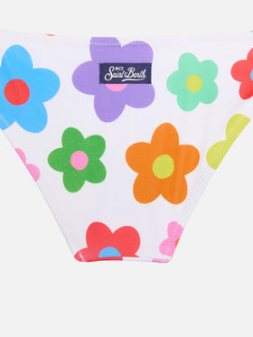 Girl bralette bikini with multicolor daisy print